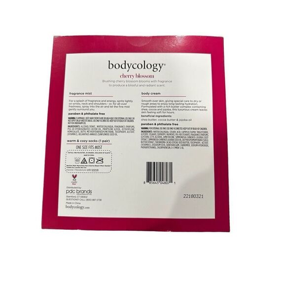 Bodycology Cherry Blossom Warm & Cozy Sock, perfume, & lotion Set - Picture 2 of 2